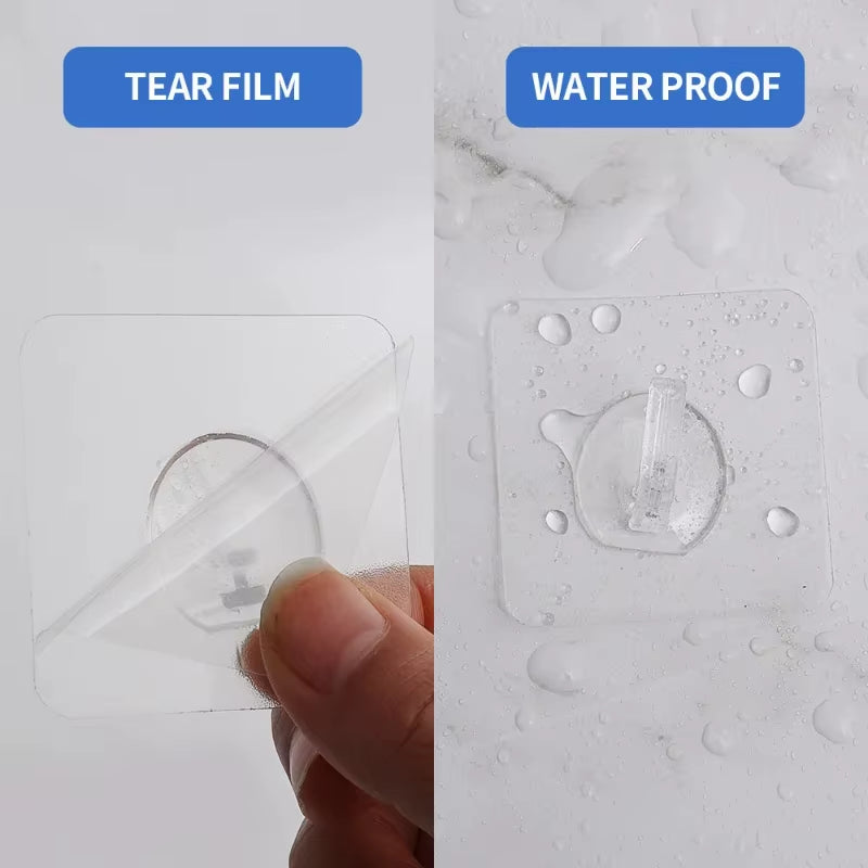 5/10/20Pcs Self-Adhesive Hook Transparent Door Wall Hook Child Heavy Load Rack Kitchen Bathroom Towel Key Rack Sticky Hook