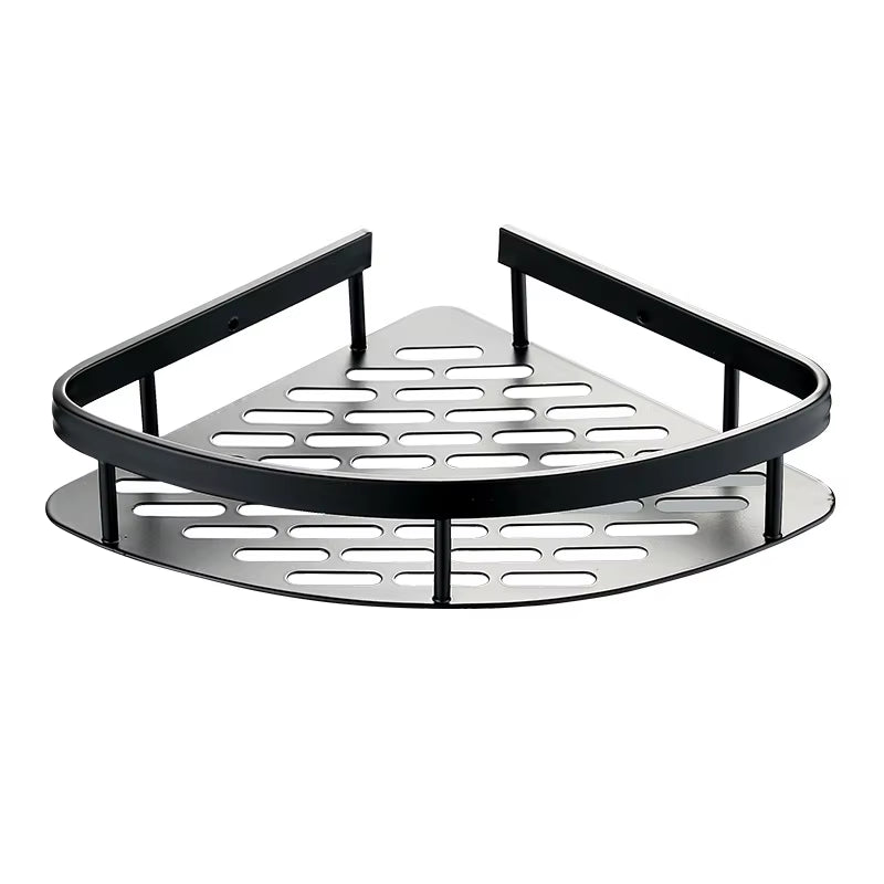 Bathroom Shelf Aluminum Alloy Shampoo Rack Makeup Storage Organizer Shower Shelf Bathroom Accessories No Drill Wall Corner Shelf