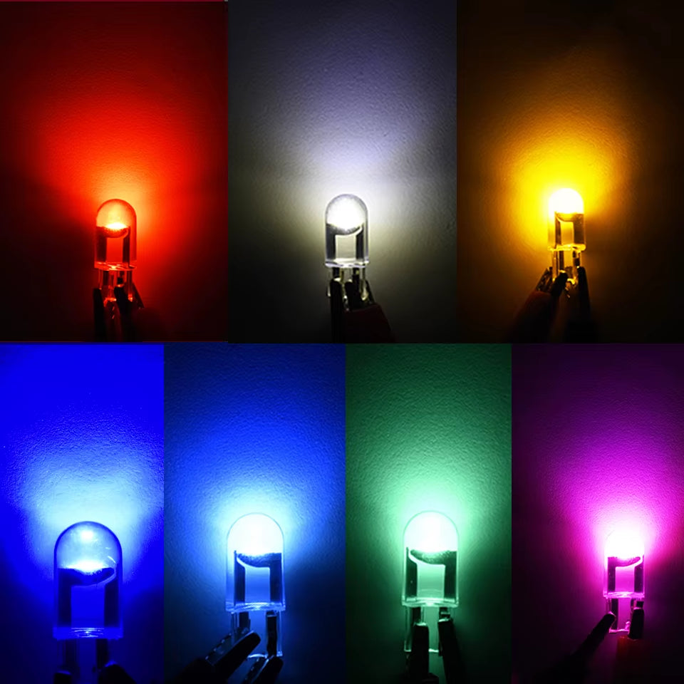 2Xnewest W5W Led T10 Car Light COB Glass 6000K White Auto Automobiles License Plate Lamp Dome Light Reading DRL Bulb Style 12V