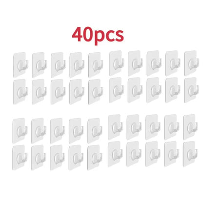5/10/20Pcs Self-Adhesive Hook Transparent Door Wall Hook Child Heavy Load Rack Kitchen Bathroom Towel Key Rack Sticky Hook