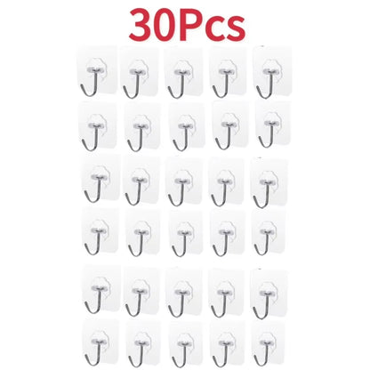 5/10/20Pcs Self-Adhesive Hook Transparent Door Wall Hook Child Heavy Load Rack Kitchen Bathroom Towel Key Rack Sticky Hook